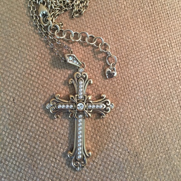 brighton pearl cross necklace